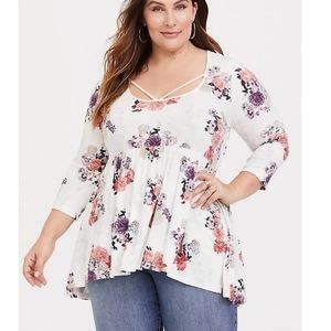 Torrid size 1 super soft floral babydoll